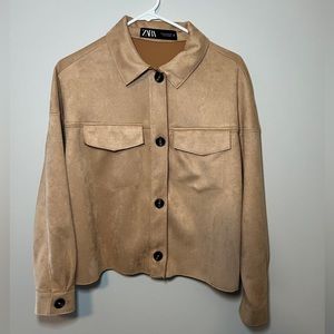 Zara Feaux Suede Cream Jacket